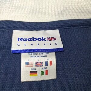 Reebok Classic Men's Track Jacket Navy Blue L Full Zip Union Jack Athletic